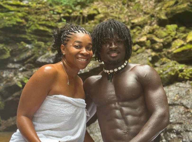 Therapist performing a massage technique